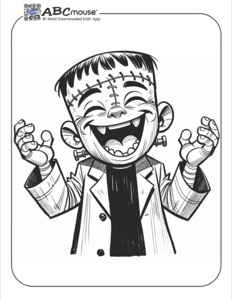 A fun coloring page of Frankenstein.