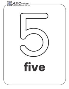 Simple Number 5 Coloring Page for Toddlers | ABCmouse