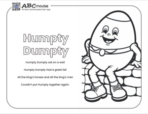 Free printable ABCmouse rhyming coloring page for kids.