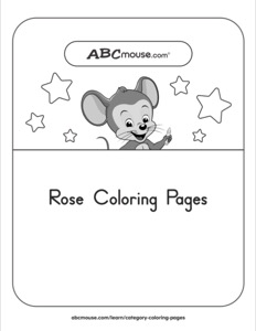 Rose-Themed Coloring Page with Simple Cartoon Art | ABCmouse