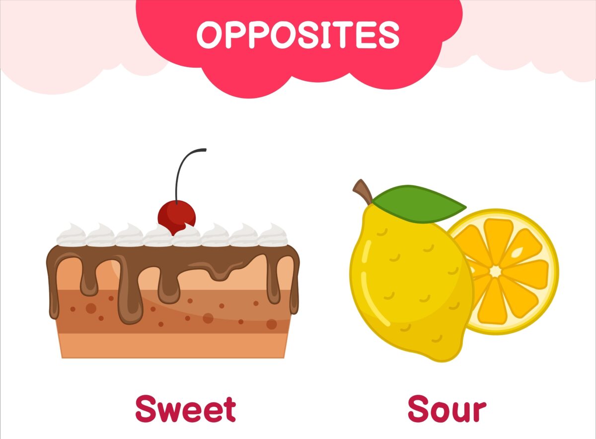 Opposite word list for kids from ABCmouse.com. Sweet, Sour