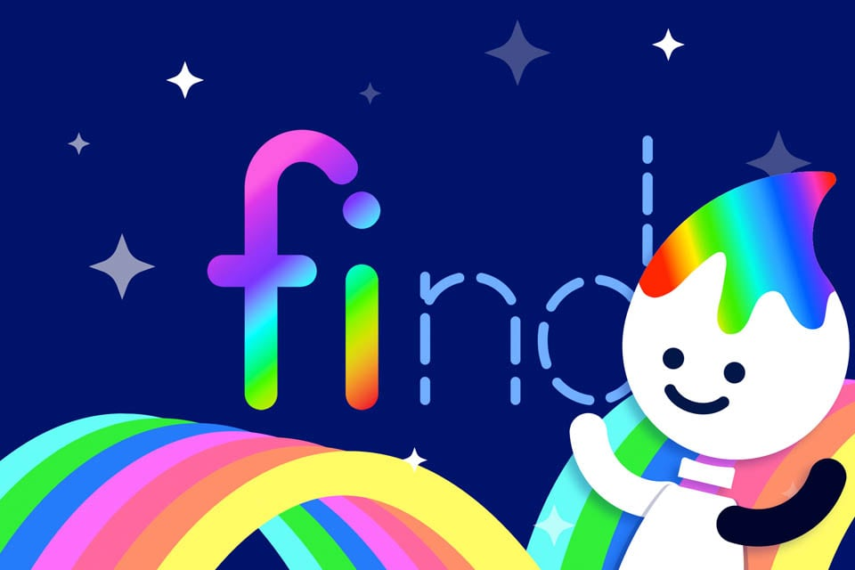 Rainbow Traceables: Sight Word “find”