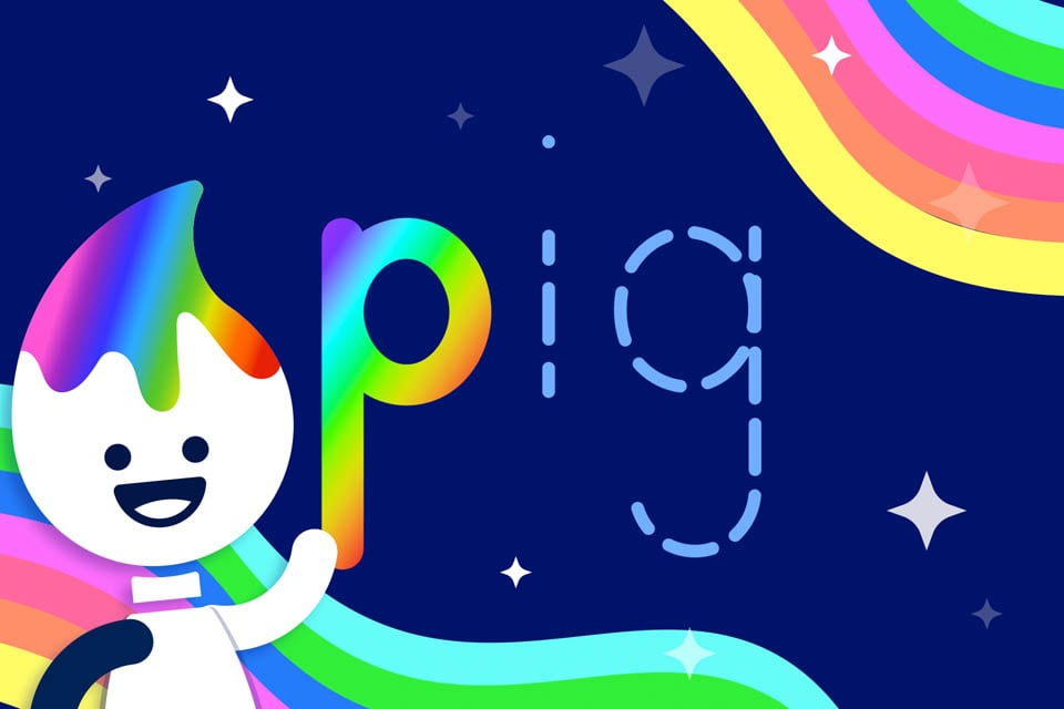 Rainbow Traceables: Word Family Word “pig”