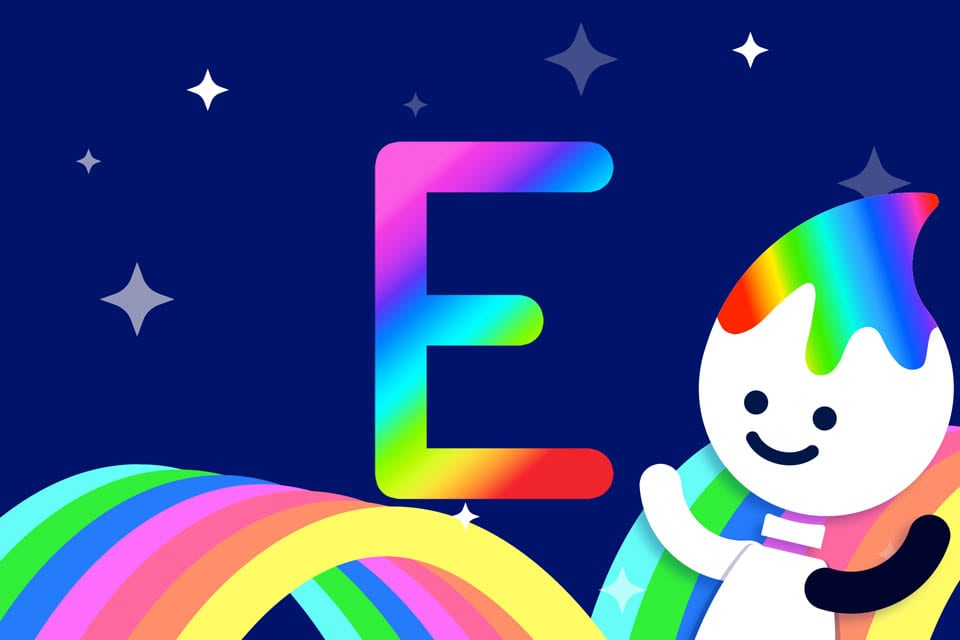 Rainbow Traceables: Letter E