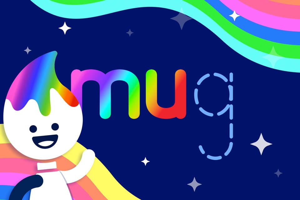 Rainbow Traceables: Word Family Word “mug”