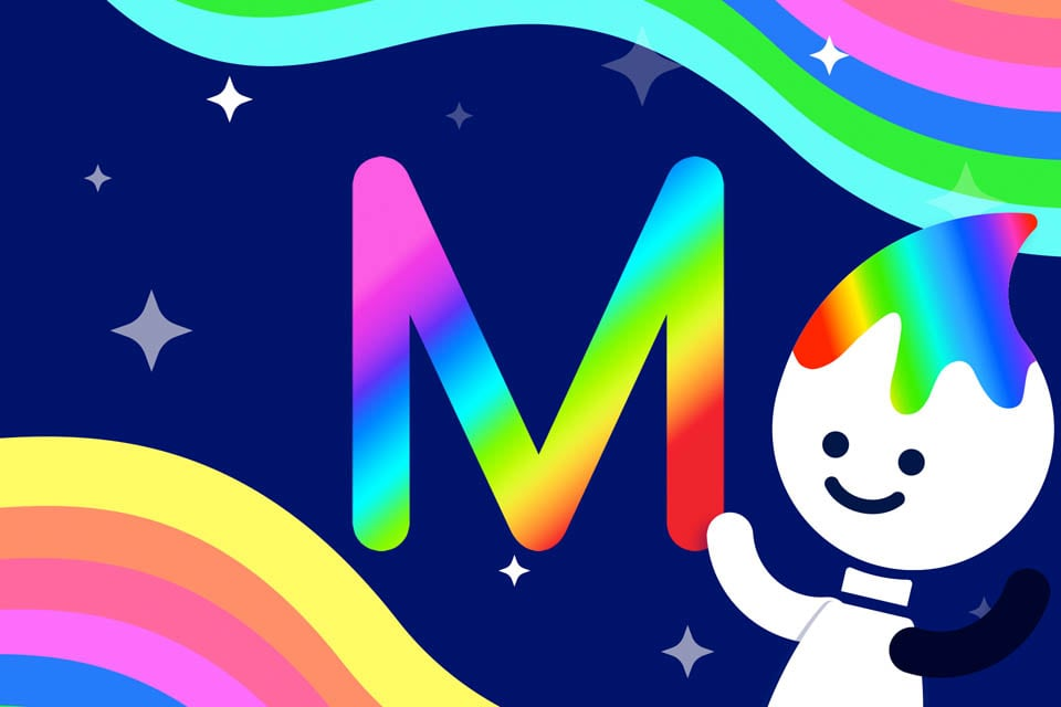 Rainbow Traceables: Uppercase Letter M