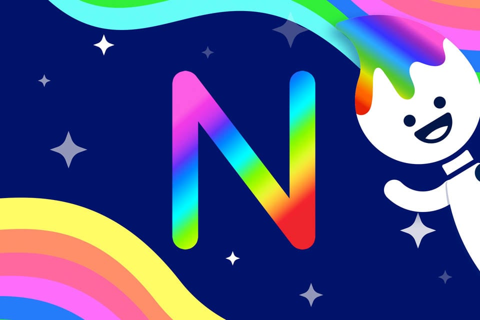 Rainbow Traceables: Uppercase Letter N