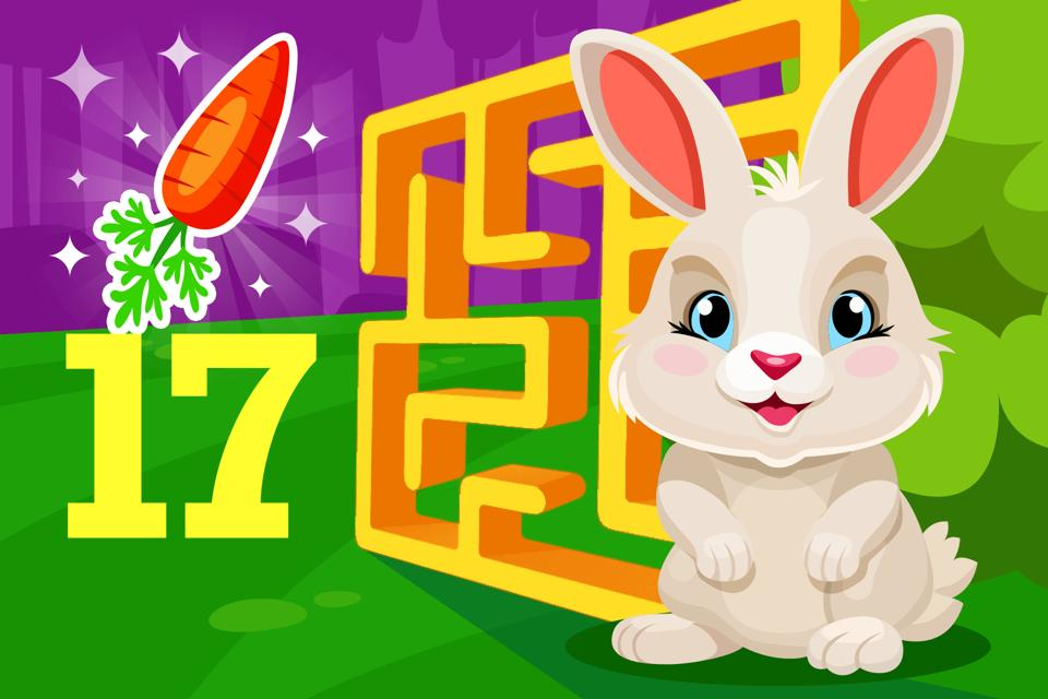 Bunny hop maze number 17 free game online for kids to play from ABCmouse.com.