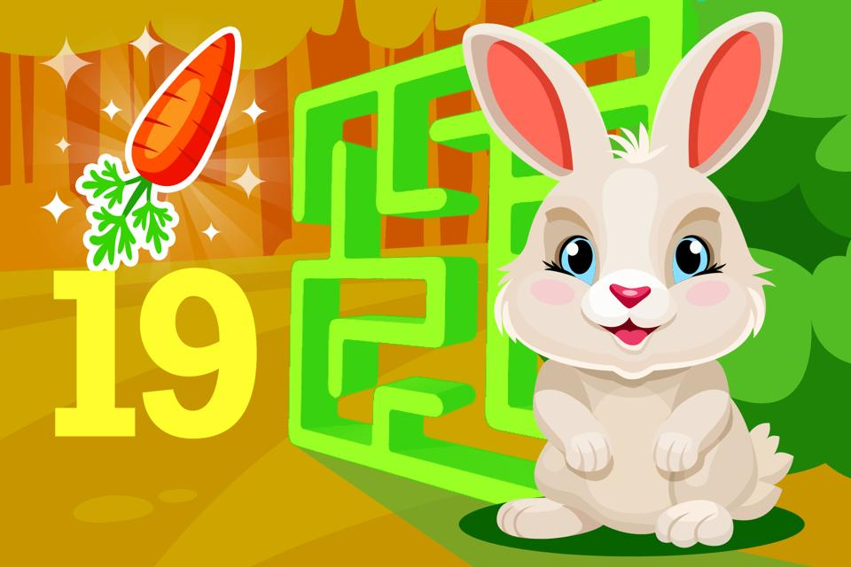 Bunny hop maze number 19 free game online for kids to play from ABCmouse.com.