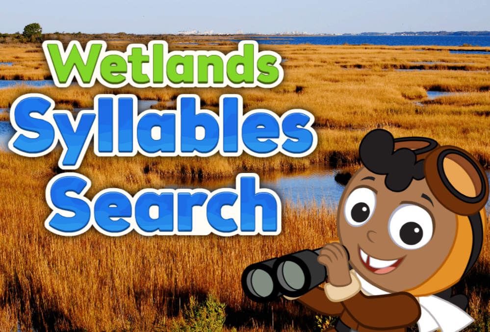 Wetlands syllable search fun free game to play online for kids to learn syllables from ABCmouse.com. 