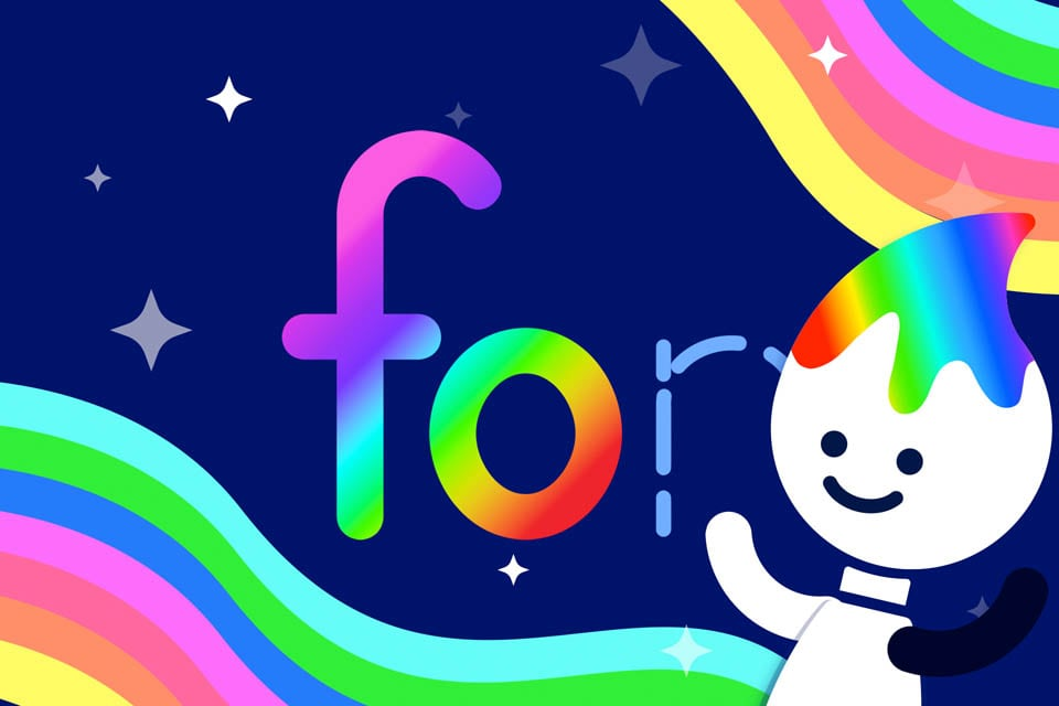 Rainbow Traceables: Sight Word: “for”