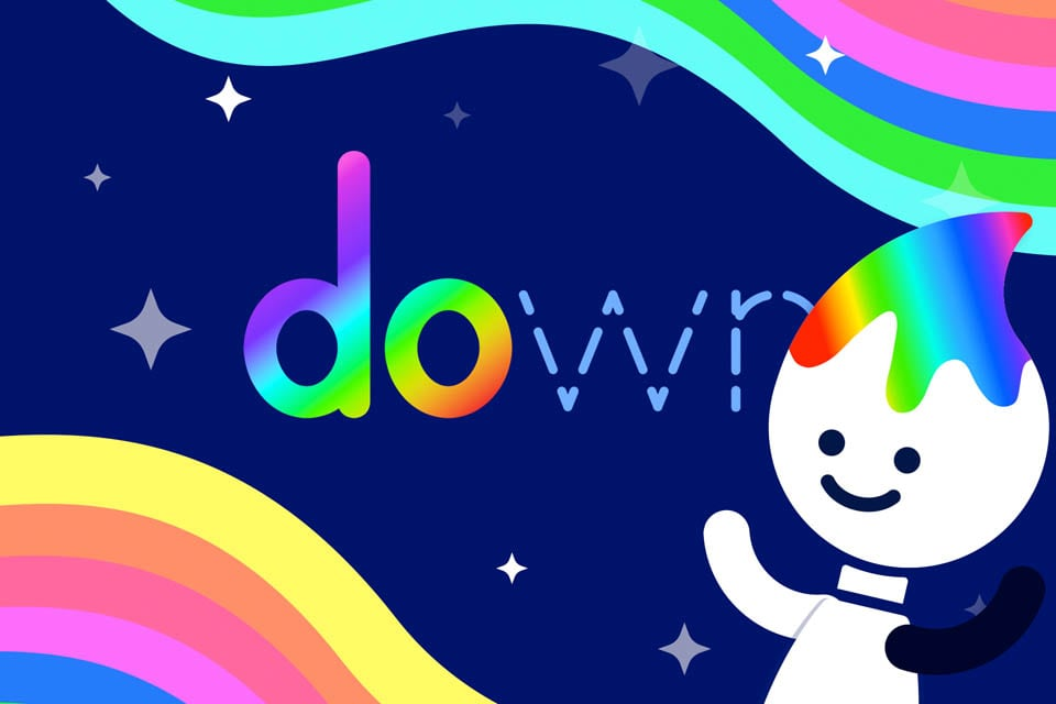 Rainbow Traceables: Sight Word “down”