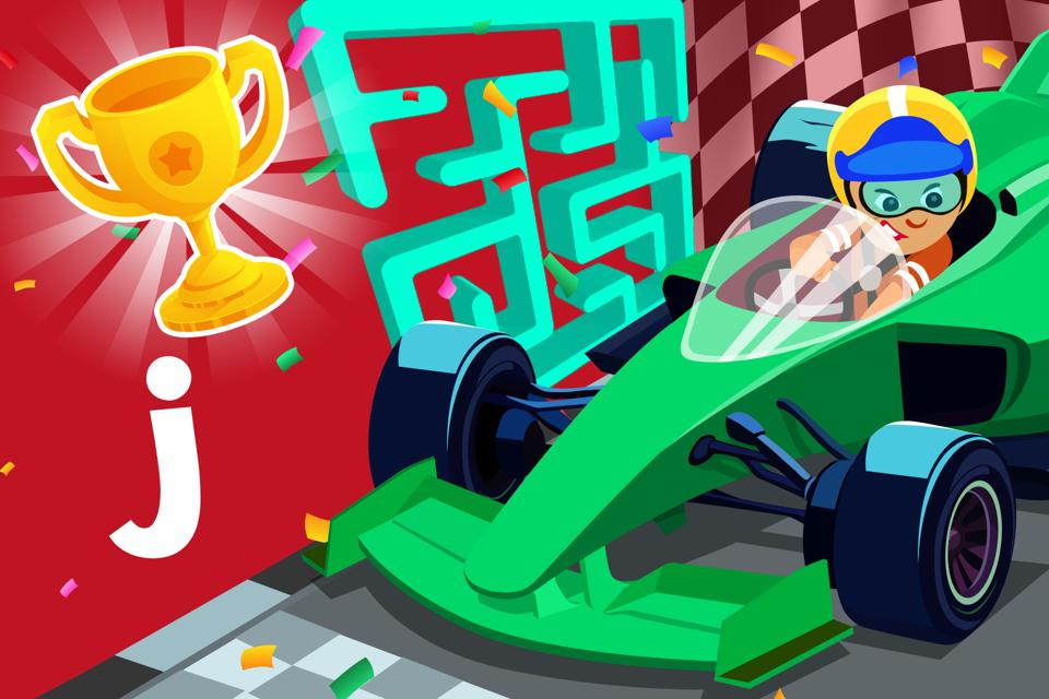 Letter j Race Maze