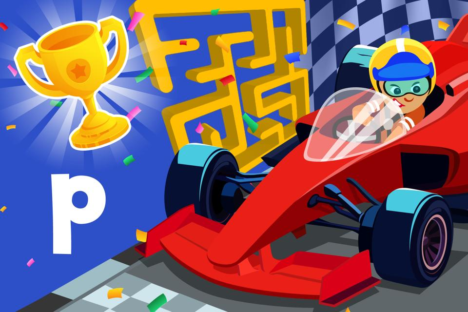 Letter p Race Maze
