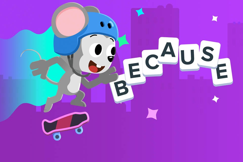 Fun free sight word game online to learn the word 'because' from ABCmouse.com. 