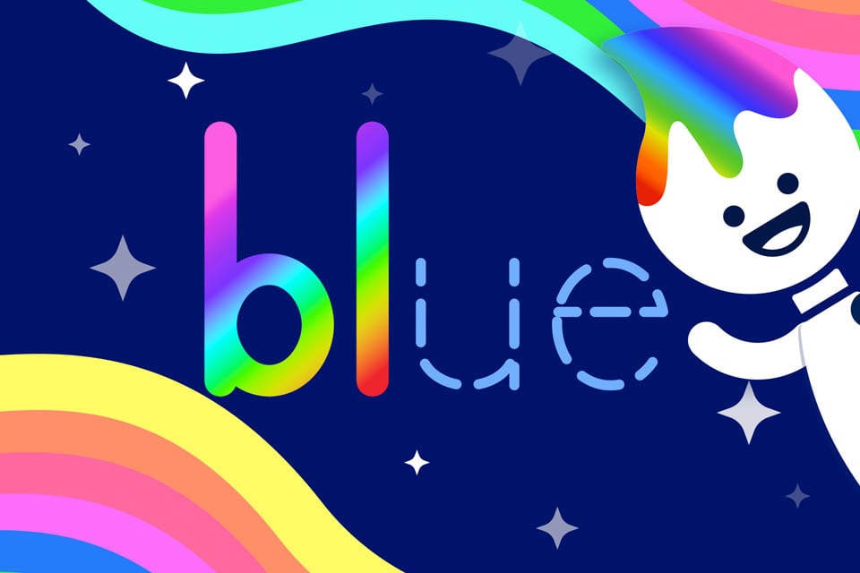 Rainbow Traceables: Sight Word “blue”