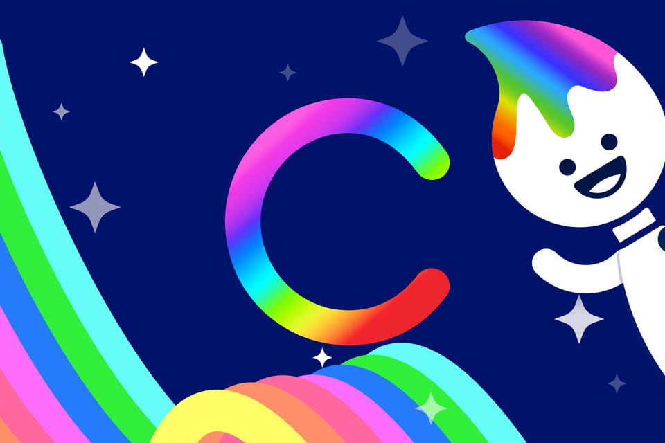Fun and free to play letter C rainbow traceable game for kids from ABCmouse.com. 