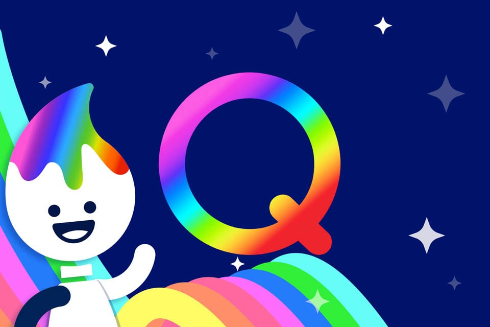 Rainbow Traceables: Letter Q