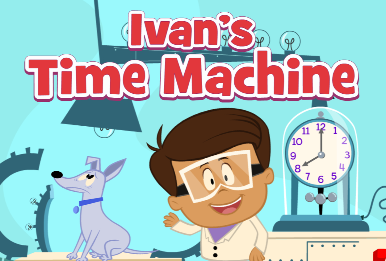 Ivan's Time Machine, fun ABCmouse game for learning time. 