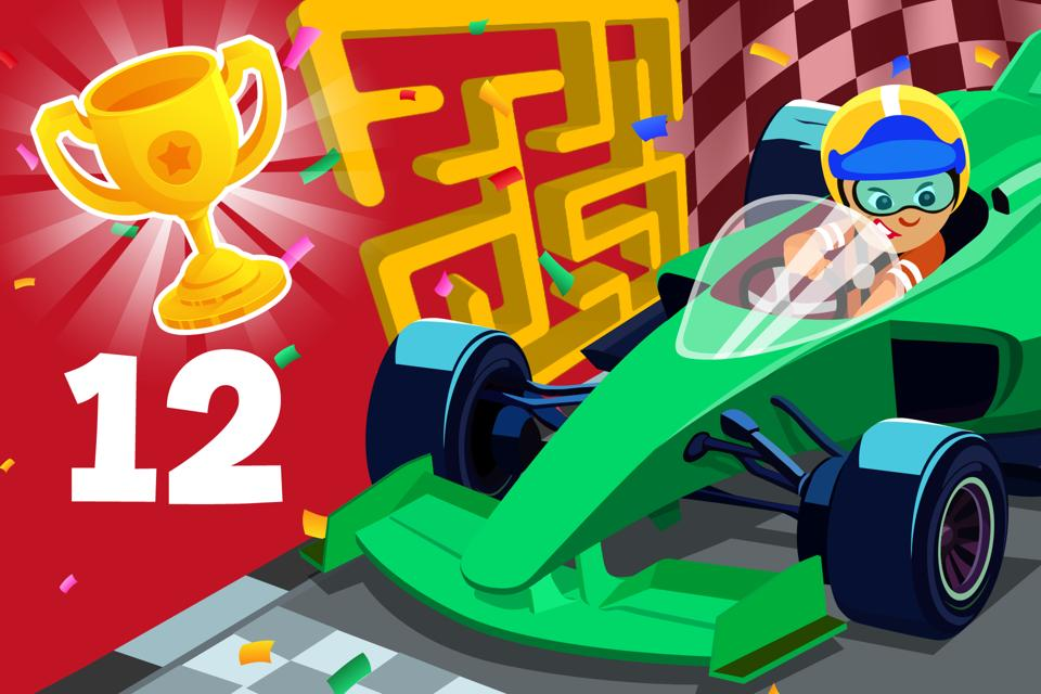 Free number 12 race car themed online free learning game for kids from ABCmouse. 