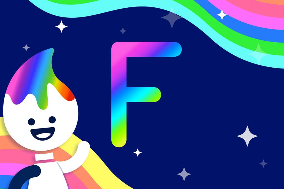 Rainbow Traceables: Letter F