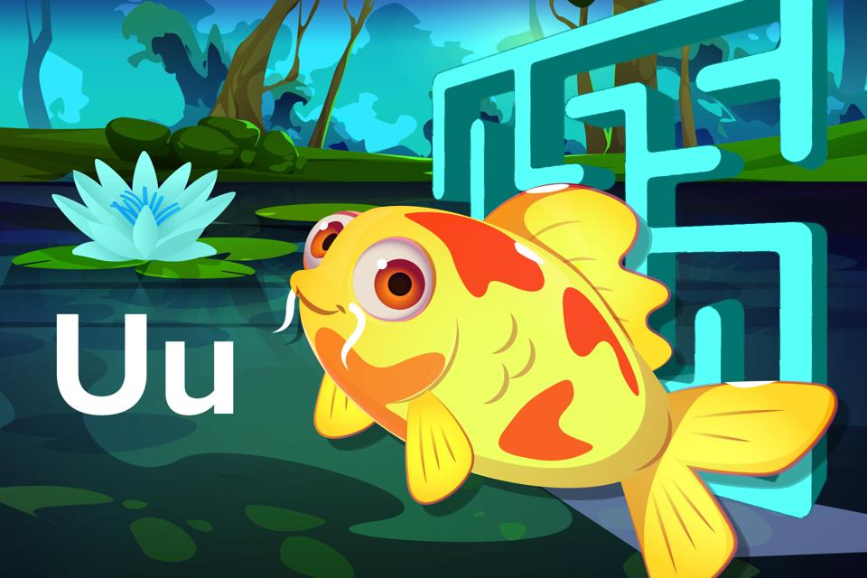 Letter Uu Koi Maze
