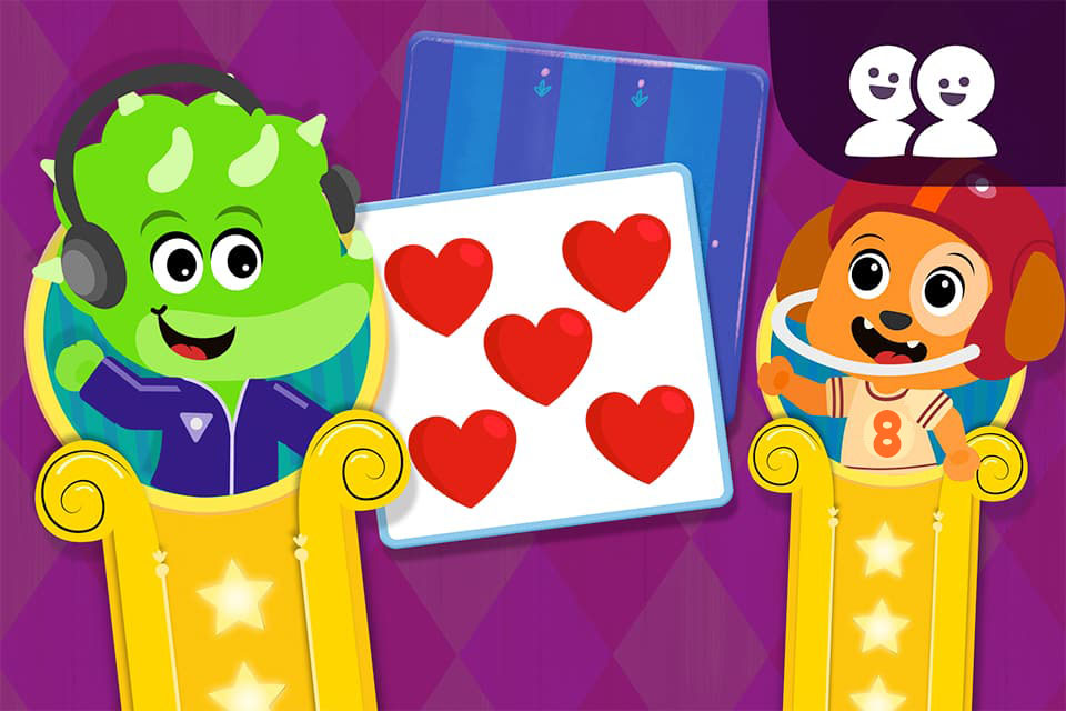 Fun memory match game for 2 players free to play on ABCmouse.com. 