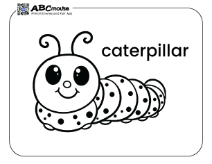 Free printable letter C is for caterpillar coloring page for kids from ABCmouse.com.