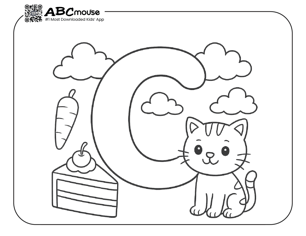 Free printable letter C coloring page for kids from ABCmouse.com.