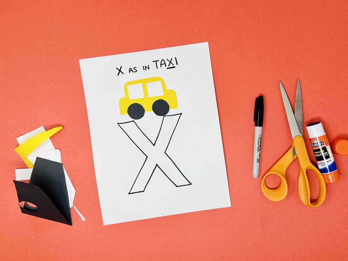 Letter X is for taxi craft for kids from ABCmouse.com. 
