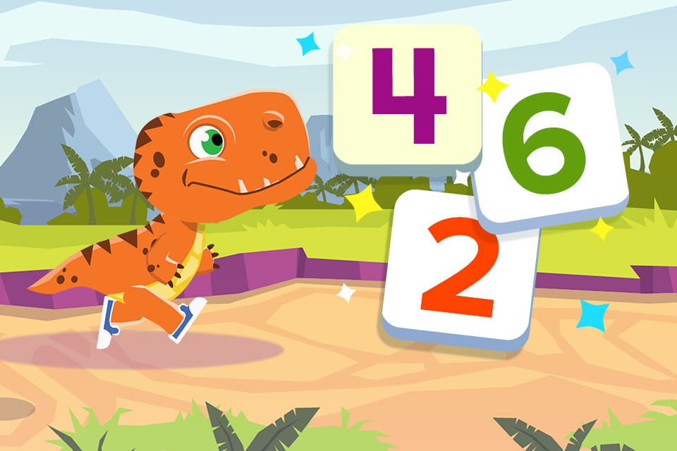 Fun dinosaur even numbers game for kid to play for free from ABCmouse.com. 