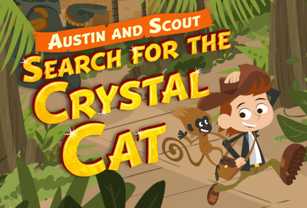 Austin and Scout and the search for the crystal cat game. Fun word and puzzle game to play for free on ABCmouse.com. 