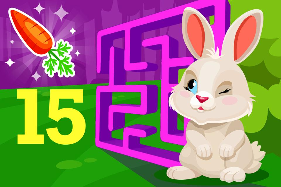 Bunny hop maze number 15 free game online for kids to play from ABCmouse.com.