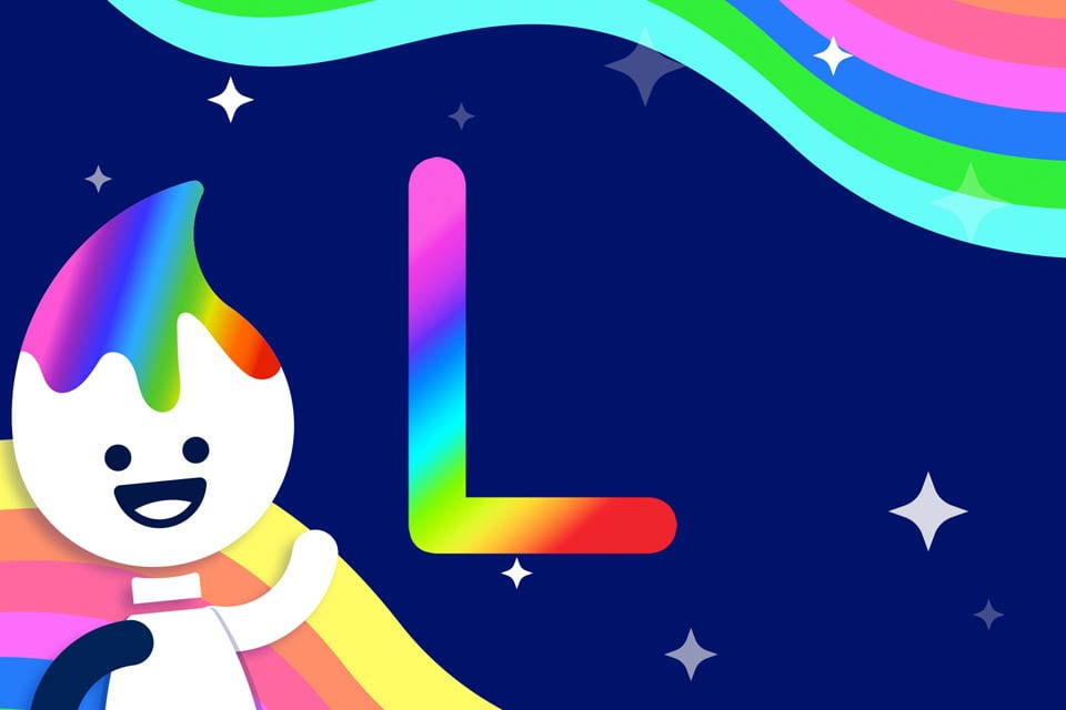 Rainbow Traceables: Uppercase Letter L