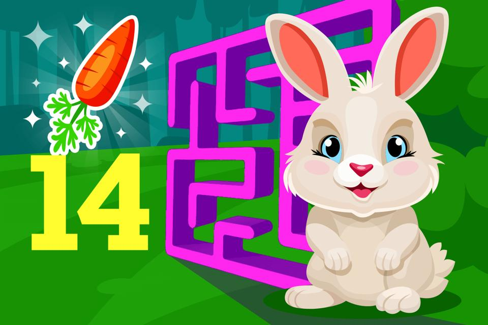 Bunny hop maze number 14 free game online for kids to play from ABCmouse.com.