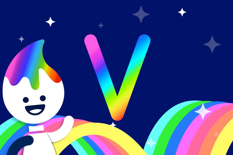 Rainbow Traceables: Letter V