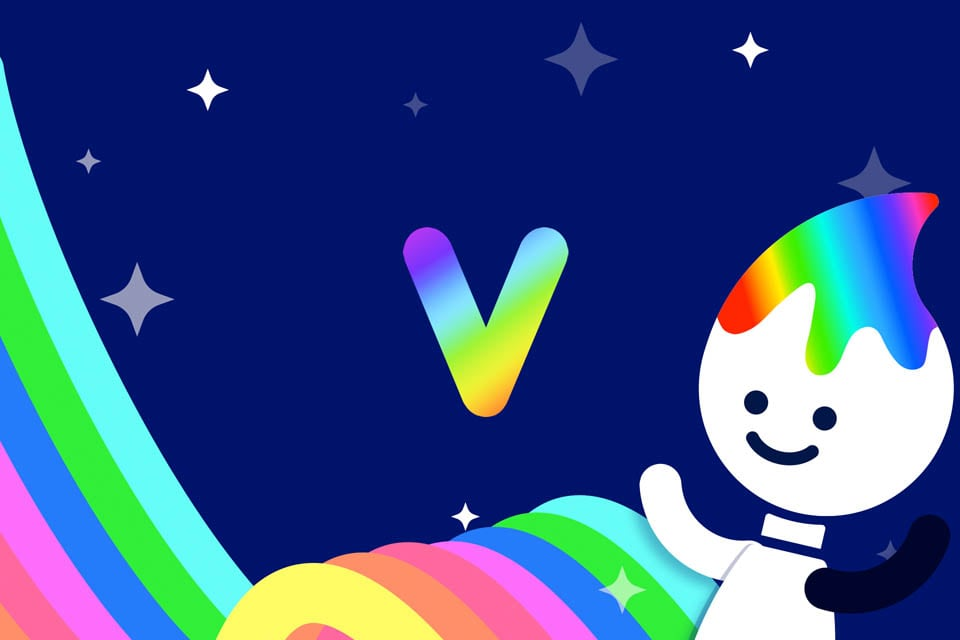 Rainbow Traceables: Letter v