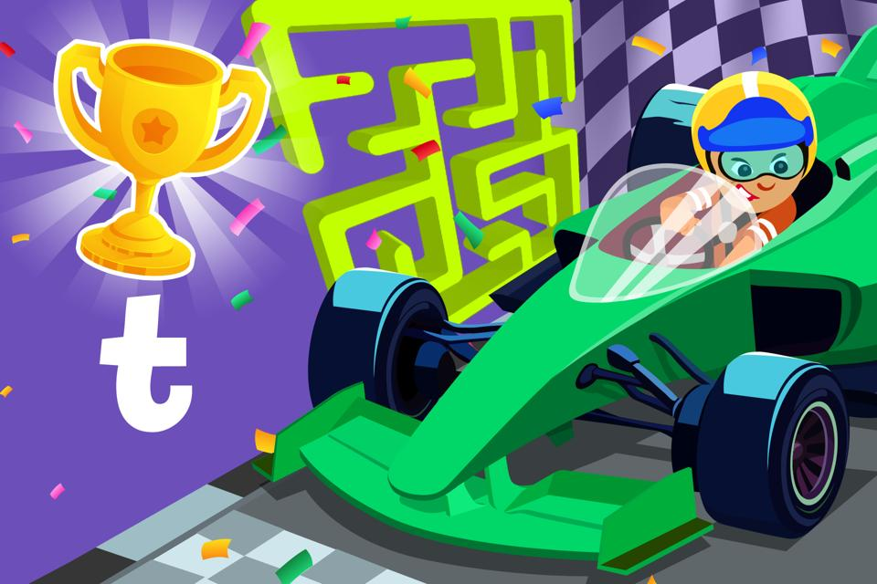 Letter t Race Maze