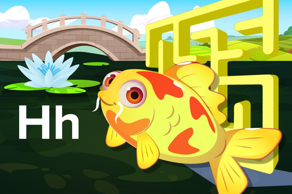 Letter Hh Koi Maze
