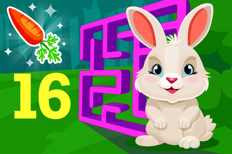 Bunny hop maze number 16 free game online for kids to play from ABCmouse.com.