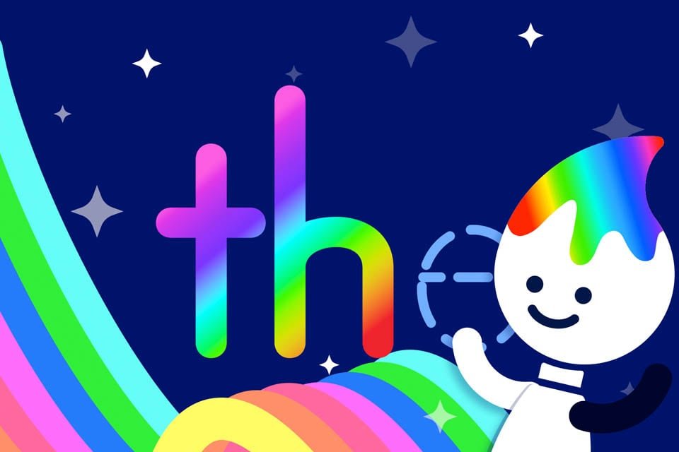 Fun rainbow tracing game for the sight word 'the' free to play online from ABCmouse.com.
