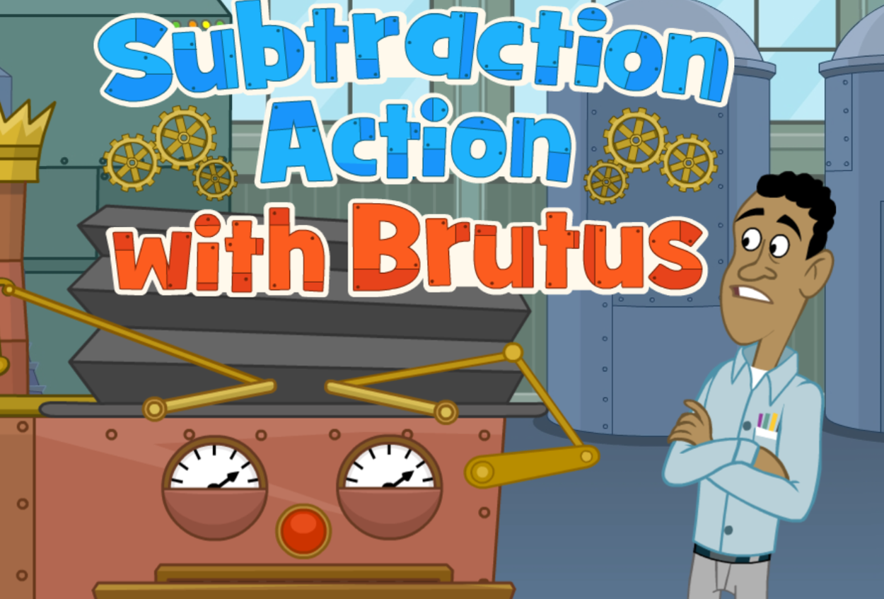 Subtraction with Brutus a fun math game for kids to play online for free from ABCmouse.com. 
