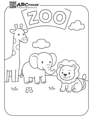 Free printable zoo animal coloring pages for kids from ABCmouse.com.
