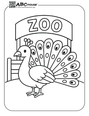 Free printable zoo animal coloring page for kids from ABCmouse.com.