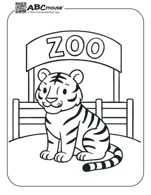 Free printable zoo animal coloring page for kids from ABCmouse.com.