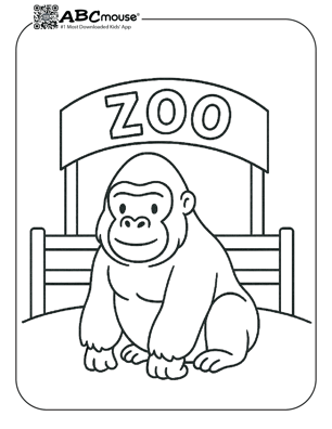 Free printable zoo animal coloring page for kids from ABCmouse.com.