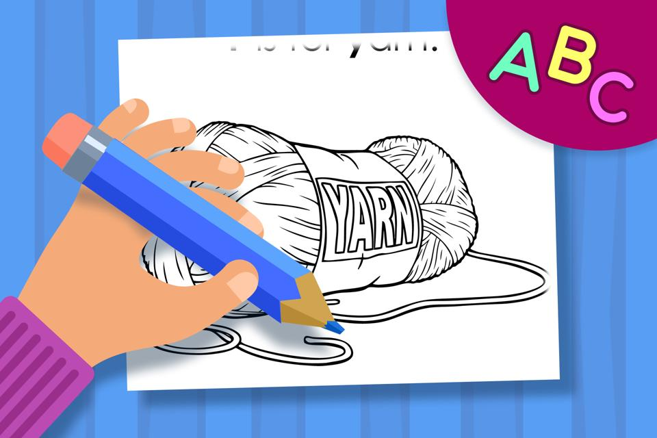 Y is for Yarn – Online Coloring Page