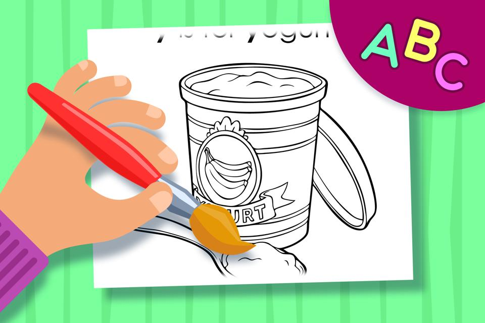 Y is for Yogurt – Online Coloring Page