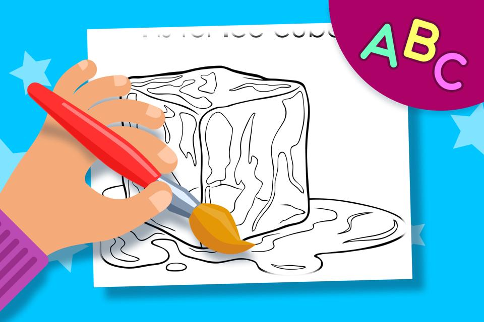 I is for Ice Cube – Online Coloring Page