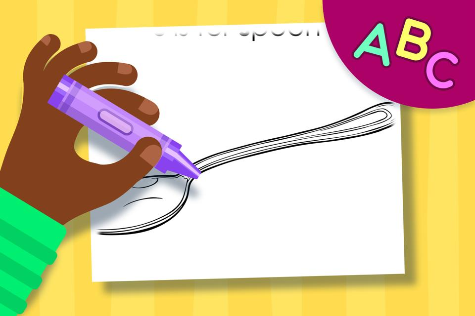 S is for Spoon – Online Coloring Page